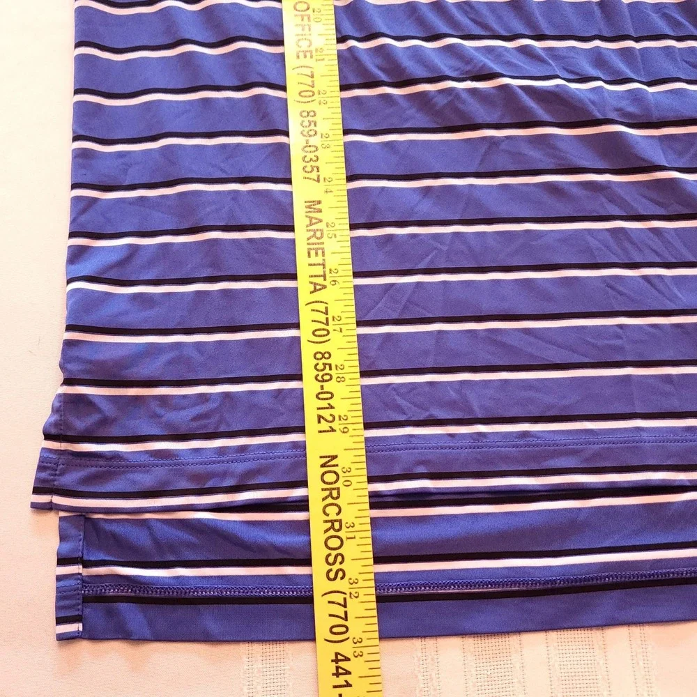 Polo Ralph Lauren Blue Striped Polo Shirt Men's Medium Lightweight